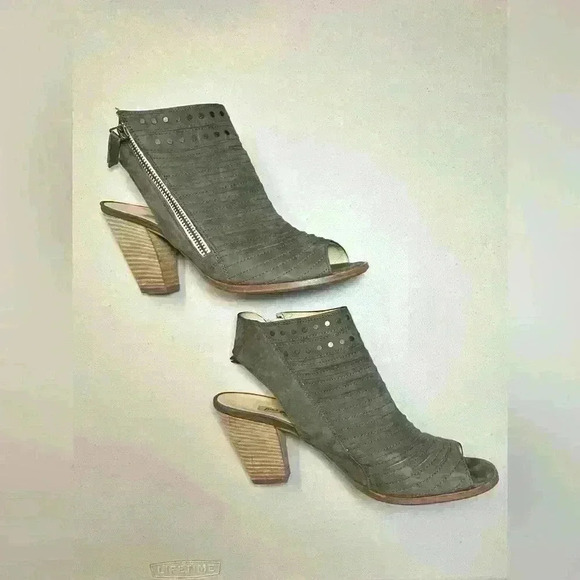 Paul Green Cayanne Peep Toe Bootie Olive Green Nubuck Size 6 1/2 UK, Size 9 U.S. - Picture 5 of 10